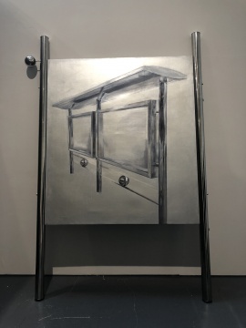 臧坤坤 《容器，应形》 270×172×9cm 丙烯，亚麻布，木，不锈钢 2017
