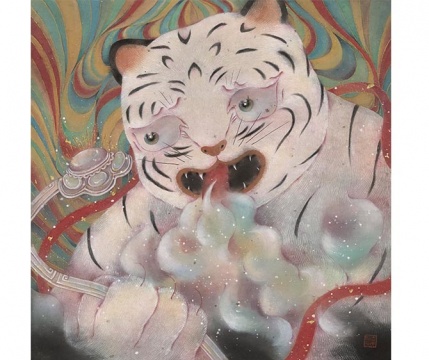 查美男《如意宝》45×45cm 纸本水墨 2019
查美男《如意宝》45×45cm 纸本水墨 2019