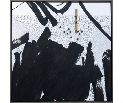 张琪凯 《静观》 124×124cm 木板大漆、竹子 2018
张琪凯 《静观》 124×124cm 木板大漆、竹子 2018