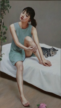 《保持沉默》布面油画 105x60cm 2019
《保持沉默》布面油画 105x60cm 2019