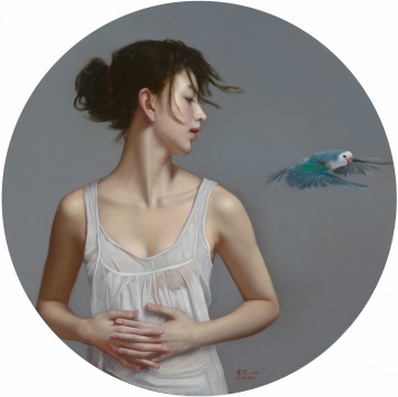 《呼吸》布面油画 直径80cm 2016
《呼吸》布面油画 直径80cm 2016