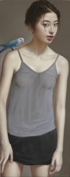 《近在咫尺》布面油画 105x42cm 2017-2018
《近在咫尺》布面油画 105x42cm 2017-2018