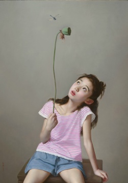 《蜻蜓》布面油画 132x113cm 2016
《蜻蜓》布面油画 132x113cm 2016