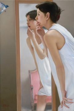 《无处不在》布面油画 90x60cm 2018
《无处不在》布面油画 90x60cm 2018