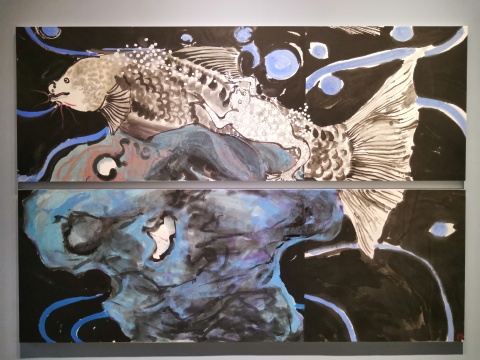 《出没》 97x280cm x2 纸本设色 2018
《出没》 97x280cm x2 纸本设色 2018