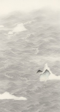 《水图·小山》 180×97cm 纸本水墨 2019
《水图·小山》 180×97cm 纸本水墨 2019