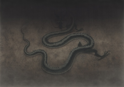 《无人之境.惊蛰》76×110cm 绢本设色 2017
《无人之境.惊蛰》76×110cm 绢本设色 2017