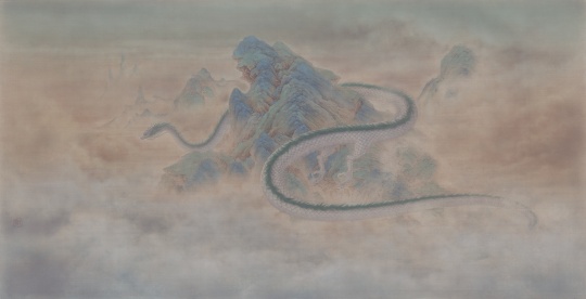 《无人之境.云隐》73×142cm 绢本设色 2019 《无人之境.云隐》73×142cm 绢本设色 2019