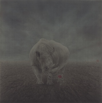 《无人之境.月下》56×56cm 绢本设色 2018
《无人之境.月下》56×56cm 绢本设色 2018