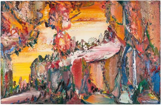 《隔江秋色》210x320cm 布面油画 2019
《隔江秋色》210x320cm 布面油画 2019