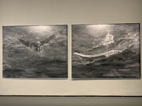 严培明 《鹰·辽宁号航空母舰》 200×250cm×2 布面油画 2014
严培明 《鹰·辽宁号航空母舰》 200×250cm×2 布面油画 2014