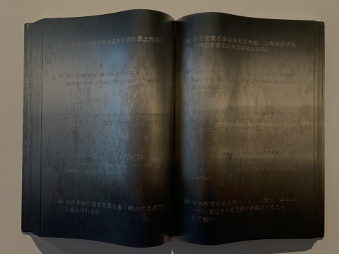 刘建华 《你能告诉我吗？》 39×27×4cm/本 不锈钢、投影循环播放 2005-2006
