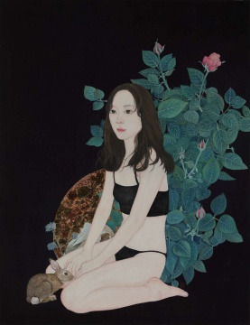 《稚子/月·一》91x70cm 纸本设色 2019 《稚子/月·一》91x70cm 纸本设色 2019