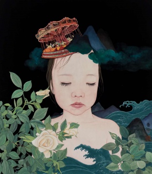 《稚子·二》66x58cm 纸本设色 2018
《稚子·二》66x58cm 纸本设色 2018