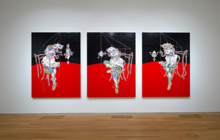 弗朗西斯·培根(Francis Bacon)是村上隆十分欣赏的艺术家之一,其笔下充满不安和扭曲的风格为村上隆的角色创作带去了很多大胆的灵感。后来,村上隆在此基础上融合超扁平风格及个人元素的变化多端的肖像创作也成为了他的独有标志。⠀ 弗朗西斯·培根(Francis Bacon)是村上隆十分欣赏的艺术家之一,其笔下充满不安和扭曲的风格为村上隆的角色创作带去了很多大胆的灵感。后来,村上隆在此基础上融合超扁平风格及个人元素的变化多端的肖像创作也成为了他的独有标志。⠀