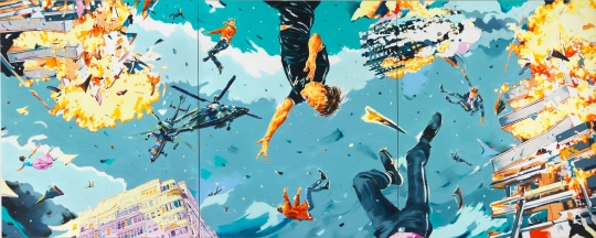 诺尔伯特·比斯基 《三难困境(三联)》 300x750cm 布面油画 2017
诺尔伯特·比斯基 《三难困境(三联)》 300x750cm 布面油画 2017