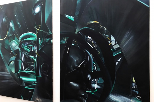 沈正麟《Virtual Sanctuary NO.9》,布面油画,160x230cm X 2P 2019
沈正麟《Virtual Sanctuary NO.9》,布面油画,160x230cm X 2P 2019