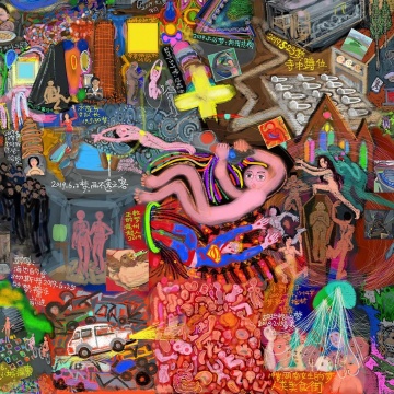 李洋《做梦绘画增长》(局部)
李洋《做梦绘画增长》(局部)