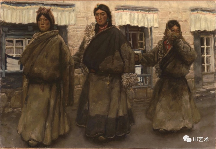 陈丹青《西藏组画-进城(一)》52.5×78.4cm 纸本油画 1980
陈丹青《西藏组画-进城(一)》52.5×78.4cm 纸本油画 1980