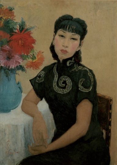 潘玉良《自画像》90×64cm 油画 1941 安徽博物馆藏
