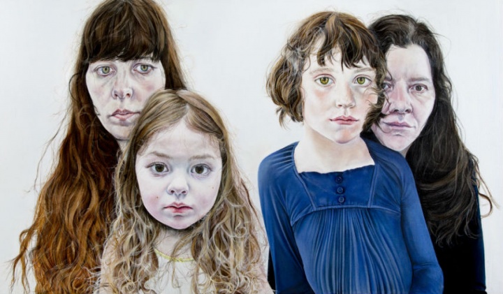 伊什贝尔·麦耶斯考夫 《母亲和女儿》 65×130cm 布面油画 2014 © Ishbel Myerscough
