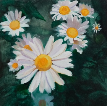 苑瑗,《小雏菊》 20x20cm 木板油画 2020
苑瑗,《小雏菊》 20x20cm 木板油画 2020