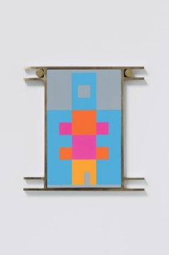 《Hanging Rooms-L》57.5×55.5×3cm 布面油画、黄铜外框、黄铜、不锈钢支架 2020
《Hanging Rooms-L》57.5×55.5×3cm 布面油画、黄铜外框、黄铜、不锈钢支架 2020