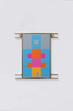 《Hanging Rooms-XL》34×33×2cm 板面油画、黄铜外框、黄铜、不锈钢支架 2020
《Hanging Rooms-XL》34×33×2cm 板面油画、黄铜外框、黄铜、不锈钢支架 2020