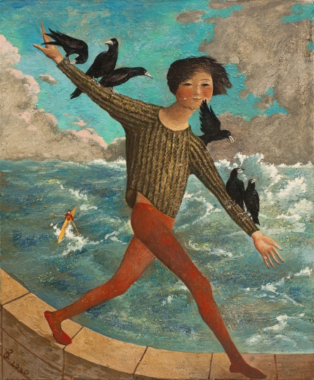 颜秉卿 《飞》 30×25cm 木板坦培拉 2019
颜秉卿 《飞》 30×25cm 木板坦培拉 2019