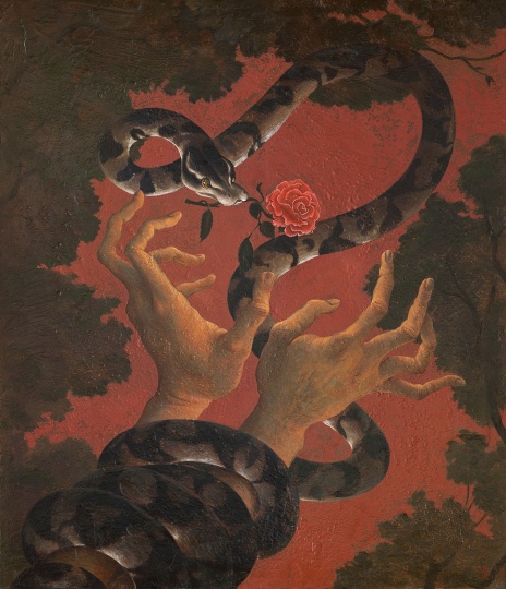 颜秉卿 《缠》 50×43cm 木板坦培拉 2019
颜秉卿 《缠》 50×43cm 木板坦培拉 2019