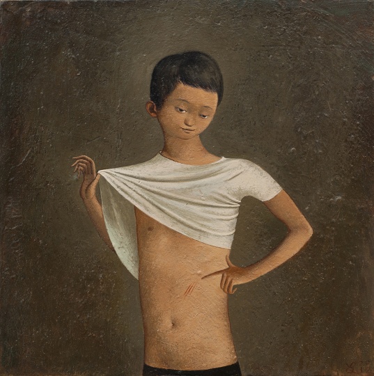 颜秉卿 《炫耀》 27×27cm 木板坦培拉 2018
颜秉卿 《炫耀》 27×27cm 木板坦培拉 2018