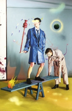张钊瀛 《书信—平衡》 200×133cm 布面油画 2019
张钊瀛 《书信—平衡》 200×133cm 布面油画 2019
