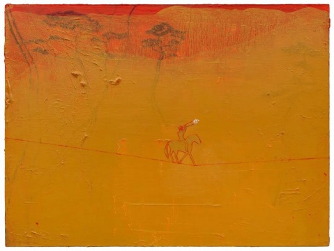 马轲《骑马上虚空（十五）》 81×60cm 布面油画 2019
