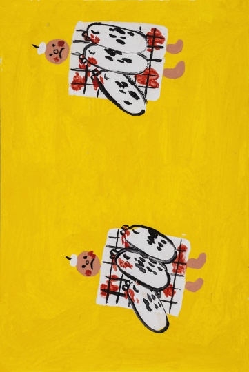 《吸血虫之一&二&3》 15×10cm 纸上丙烯 2015
《吸血虫之一&二&3》 15×10cm 纸上丙烯 2015