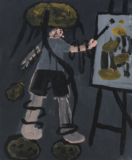 《土豆僵尸二》 27×22cm 布面丙烯 2015
《土豆僵尸二》 27×22cm 布面丙烯 2015