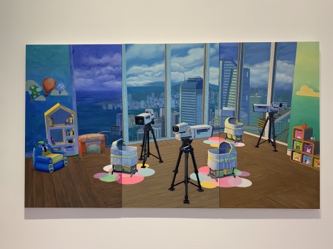 麦影彤二 《美好家园:1,2,3笑》 213×120cm 布面丙烯 2019
麦影彤二 《美好家园:1,2,3笑》 213×120cm 布面丙烯 2019