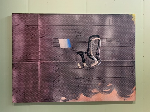 崔洁 《椅》 200×180cm 布面丙烯及喷绘 2019
崔洁 《椅》 200×180cm 布面丙烯及喷绘 2019