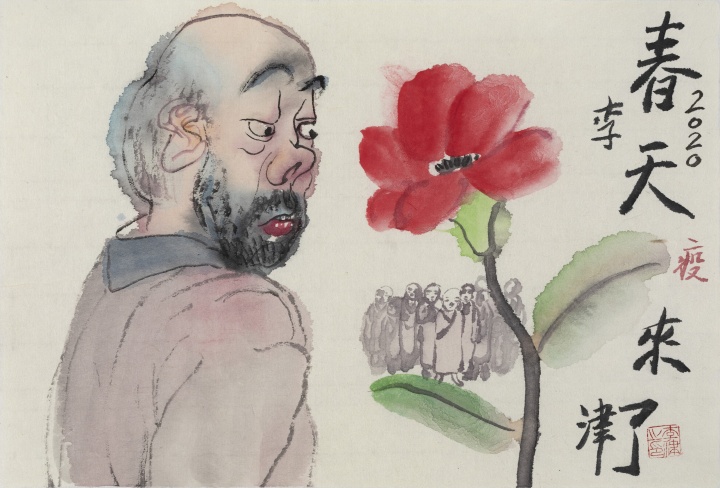 《春天来了》 18×27cm 纸本设色 2020
《春天来了》 18×27cm 纸本设色 2020