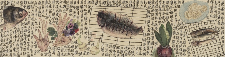 《有余图》 35×136cm 纸本设色 2020
《有余图》 35×136cm 纸本设色 2020