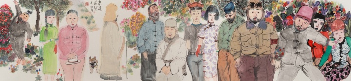 《春暖花开》 53×230cm 纸本设色 2020
《春暖花开》 53×230cm 纸本设色 2020