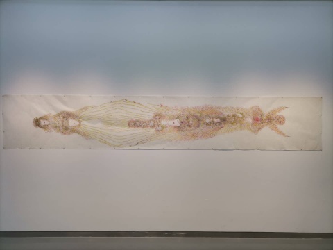 《郭凤怡女神》327 x 68 cm 彩墨、宣纸 1998
《郭凤怡女神》327 x 68 cm 彩墨、宣纸 1998