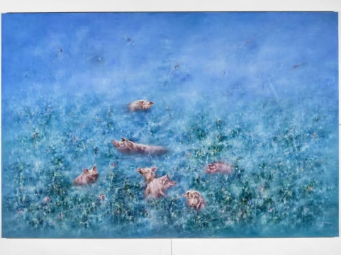 吕顺 《幸福时光》 布面油画 200×300cm
吕顺 《幸福时光》 布面油画 200×300cm