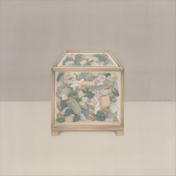 《Confined Spring》 55x55cm 绢本 2020&nbsp;
