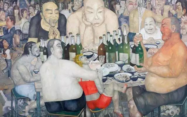 王焕青 《兄弟们》 100×160cm 布面油画 2006
图片来源:蜂巢当代艺术中心
王焕青 《兄弟们》 100×160cm 布面油画 2006
图片来源:蜂巢当代艺术中心