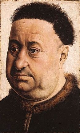 罗伯特·坎平（Robert Campin）《胖男子肖像》 35.4×23.7cm 板上油画 约1425 
西班牙提森-博内米萨博物馆馆藏
