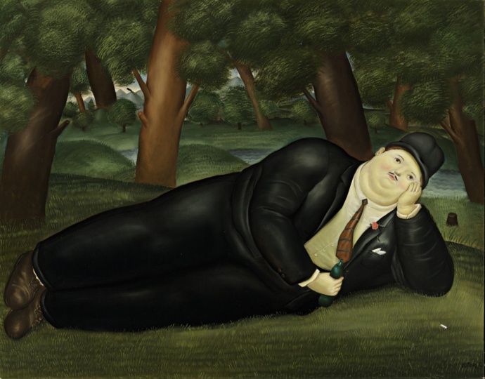 费尔南多·博特罗（Fernando Botero） 《诗人》 93.5×119.5cm 布面油画 1970  
