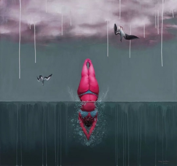 王晓勃 《沉浮 No.4》160×150cm 布面油画 2018 ©️王晓勃
王晓勃 《沉浮 No.4》160×150cm 布面油画 2018 ©️王晓勃
