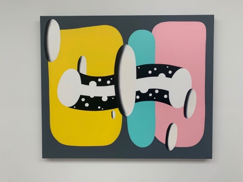 《没有绿色的大管子》 100×120cm 布面丙烯、油彩 2020
《没有绿色的大管子》 100×120cm 布面丙烯、油彩 2020