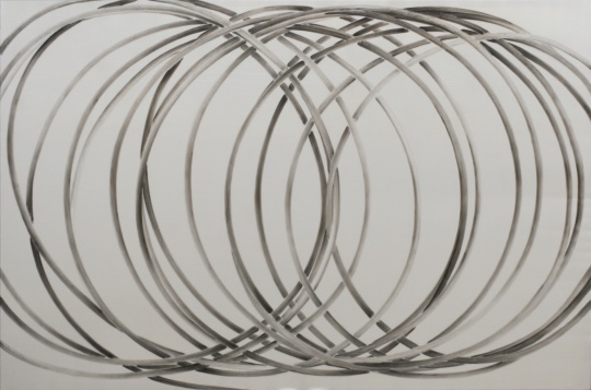《201508001》 144x220cm 丝绸、尾气灰 2015
《201508001》 144x220cm 丝绸、尾气灰 2015