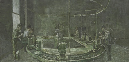 罗荃木 《工厂》 204x100cm 布上油画
罗荃木 《工厂》 204x100cm 布上油画